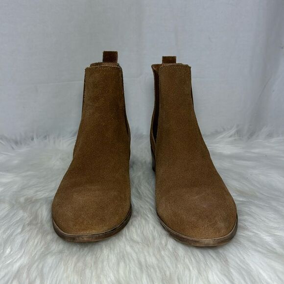 Steve Madden Dover Cognac Suede Booties Sz 8 - Picture 3 of 7